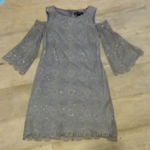 NWOT Jessica Howard size 6 Gray lace sparkle dress